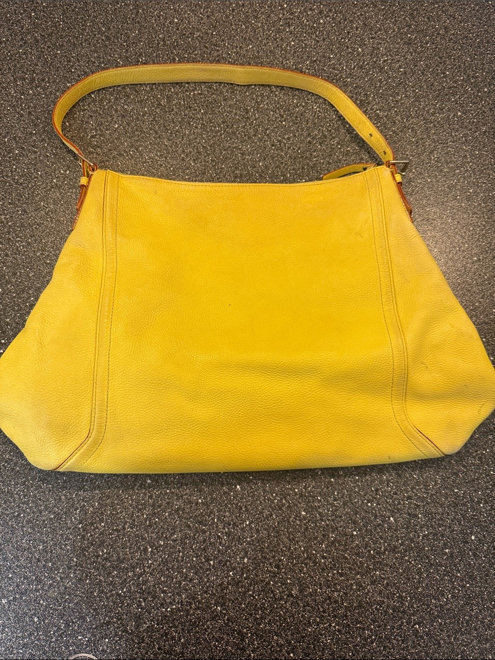 kate spade vibrant Yellow Pebbled Leather Shoulder Bag - Picture 3 of 12